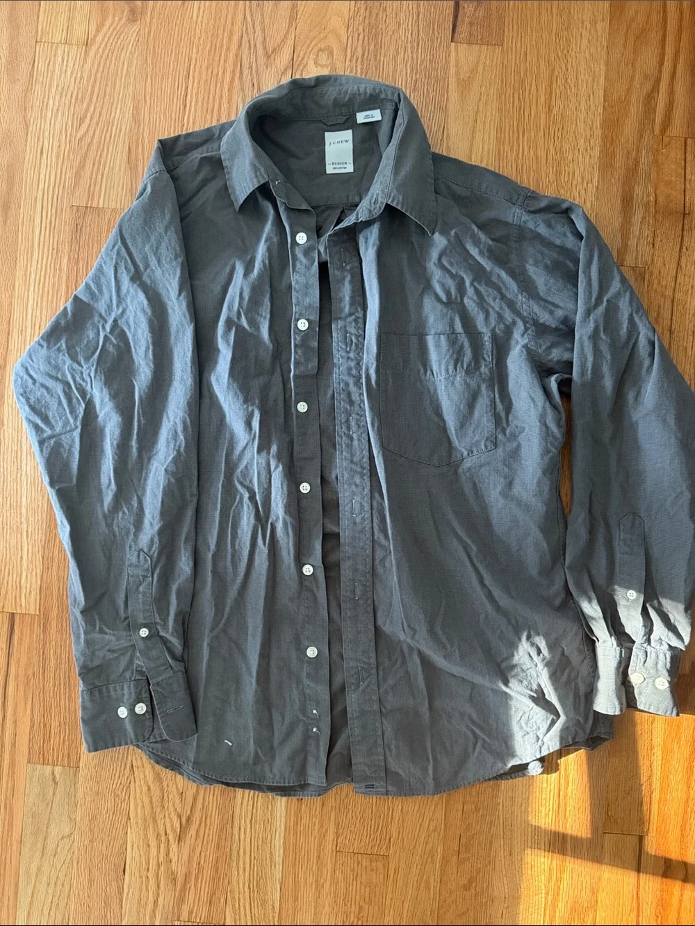 J. Crew Men’s Slate Gray Long-Sleeve Button-Down Shirt